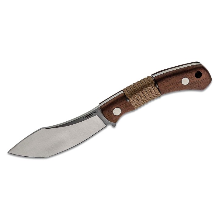 Couteau Condor Mountain Mountaineer Trail Lame Acier 440C Manche Noyer Etui Cuir Salvador CTK1204124C - Livraison Gratuite
