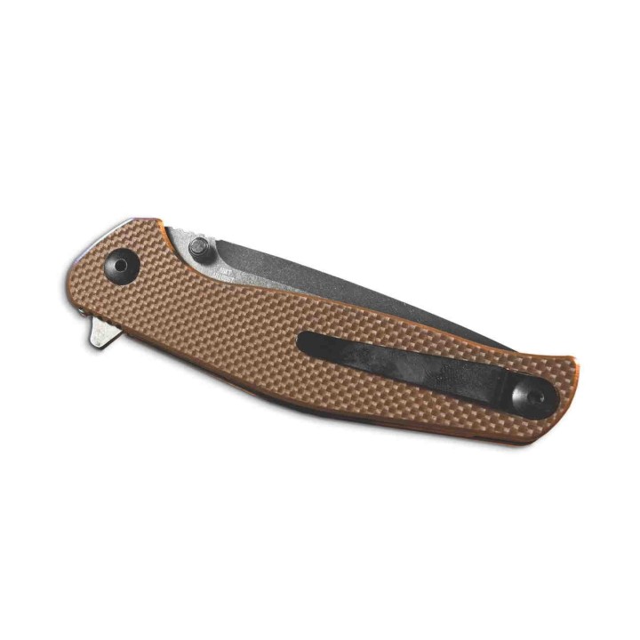 Couteau Tactical ABKT Tac Catalyst Tan Lame Acier D2 Manche G-10 IKBS Linerlock Clip AB1026T - Livraison Gratuite
