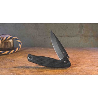 Couteau Tactical ABKT Tac Catalyst Black Lame Acier D2 Manche G-10 IKBS Linerlock Clip AB1026B - Livraison Gratuite