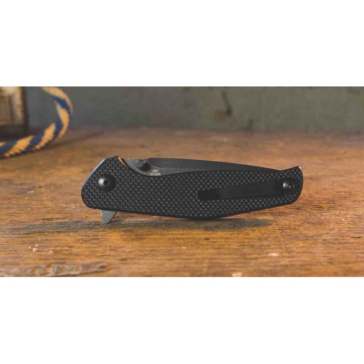 Couteau Tactical ABKT Tac Catalyst Black Lame Acier D2 Manche G-10 IKBS Linerlock Clip AB1026B - Livraison Gratuite