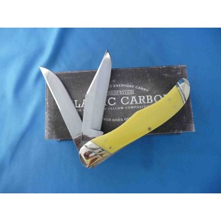 Couteau Rough Rider Folding Hunter Carbon Yellow Manche Abs 2 Lames Acier T10 RR1742 - Livraison Gratuite