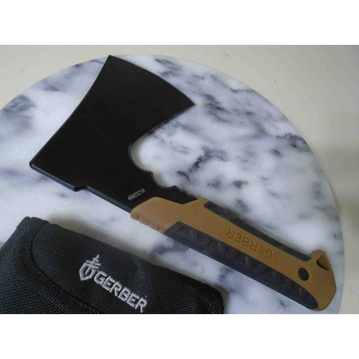 Hache Gerber Pack Hatchet Black Lame Acier Inox Manche FRN Etui Nylon G3484 - Livraison Gratuite