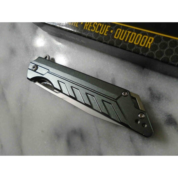 Couteau Tactical Urban Tanto Tac Force A/O Lame 3Cr13 Manche Aluminium Linerlock Clip TF1034GY - Livraison Gratuite
