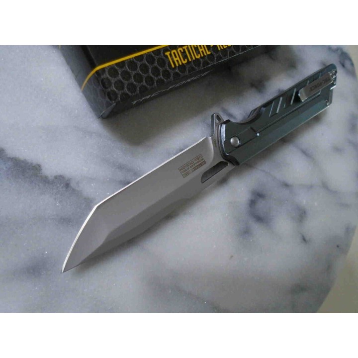 Couteau Tactical Urban Tanto Tac Force A/O Lame 3Cr13 Manche Aluminium Linerlock Clip TF1034GY - Livraison Gratuite