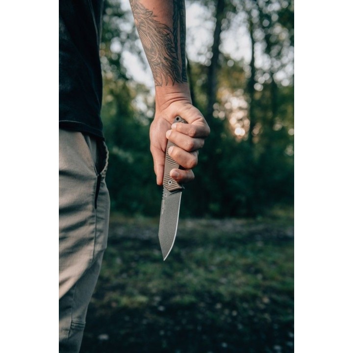 Couteau Bushcraft TOPS Knives Trail Seeker Lame Acier 1095 Manche Micarta Etui Kydex USA TPTLSR01 - Livraison Gratuite