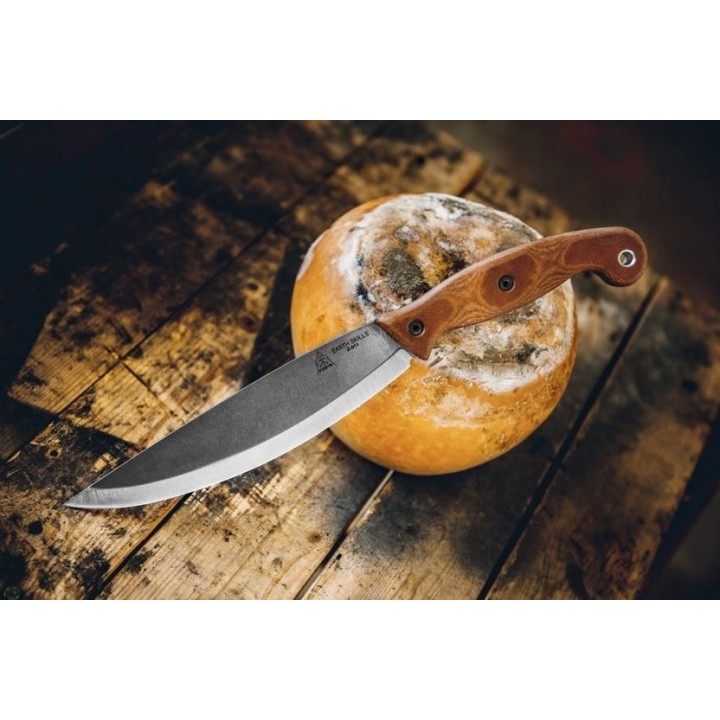 Couteau De Survie TOPS Earth Skills Acier Carbone 1095 Manche Micarta Etui Cuir Made In USA TPESK01 - Livraison Gratuite