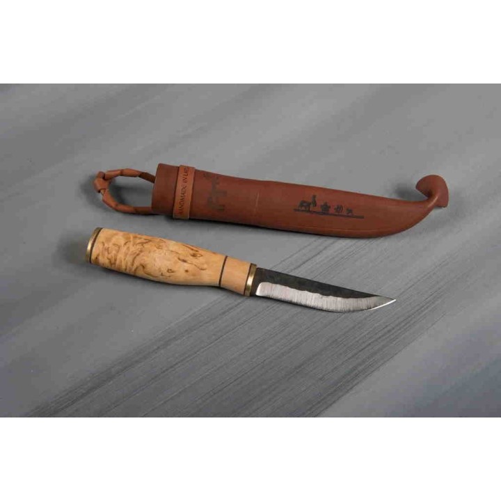 Couteau Puukko Brisa Polar Knife 95 Lame Carbone 80CrV2 Manche Bois Etui Cuir Made In FInland BRI24154 - Livraison Gratuite