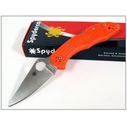 Couteau Spyderco Delica Flat Ground Orange Acier VG-10 Manche FRN Made In Japan SC11FPOR - Livraison Gratuite