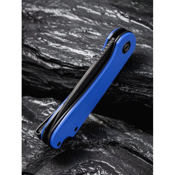 Couteau CIVIVI Elementum Blue Lame Acier D2 Black Manche G-10 IKBS Clip CIVC907X - Livraison Gratuite