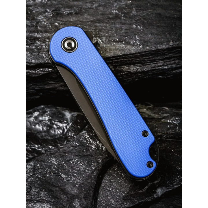 Couteau CIVIVI Elementum Blue Lame Acier D2 Black Manche G-10 IKBS Clip CIVC907X - Livraison Gratuite