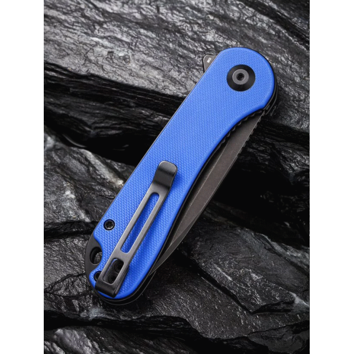 Couteau CIVIVI Elementum Blue Lame Acier D2 Black Manche G-10 IKBS Clip CIVC907X - Livraison Gratuite