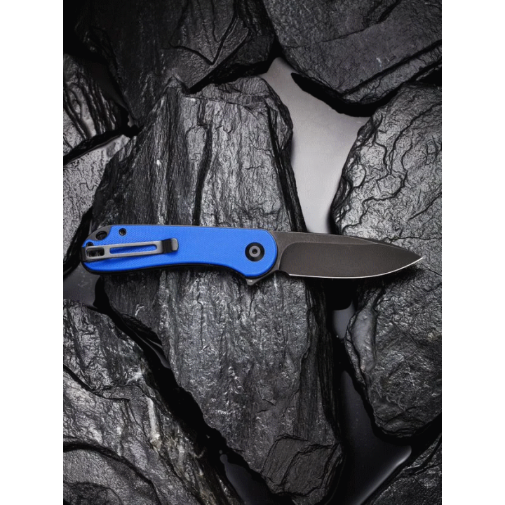 Couteau CIVIVI Elementum Blue Lame Acier D2 Black Manche G-10 IKBS Clip CIVC907X - Livraison Gratuite