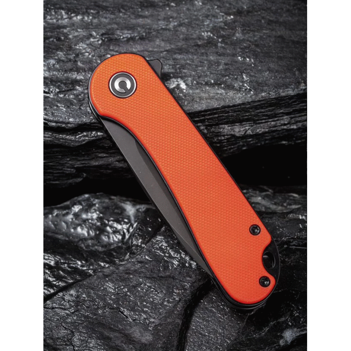 Couteau CIVIVI Elementum Orange Lame Acier D2 Black Manche G-10 IKBS Clip CIVC907Y- Livraison Gratuite