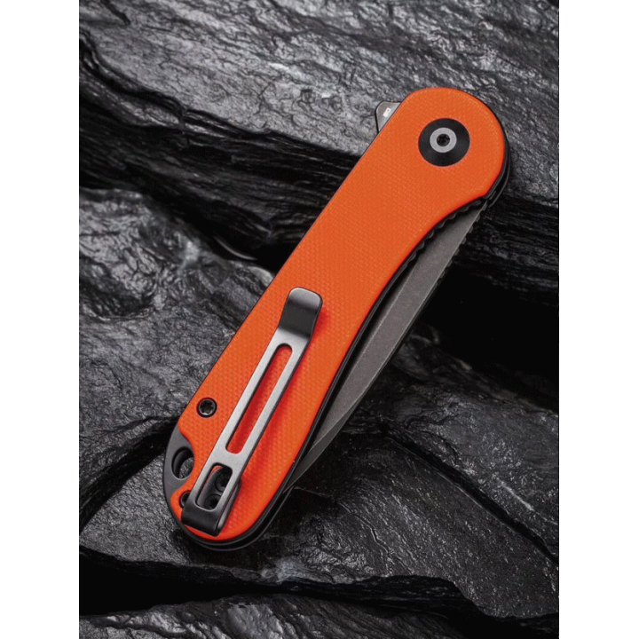Couteau CIVIVI Elementum Orange Lame Acier D2 Black Manche G-10 IKBS Clip CIVC907Y- Livraison Gratuite