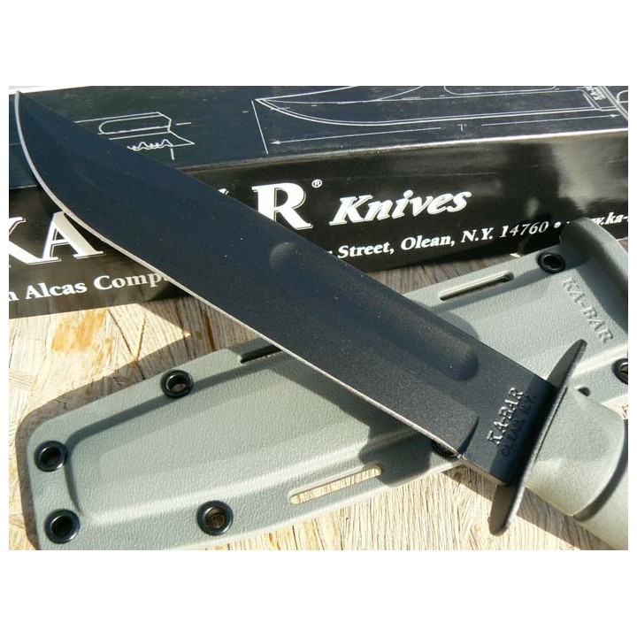 Couteau Ka-Bar Fighting Knife Green Acier Carbone 1095 Manche Kraton Made In USA KA5011 - Livraison Gratuite