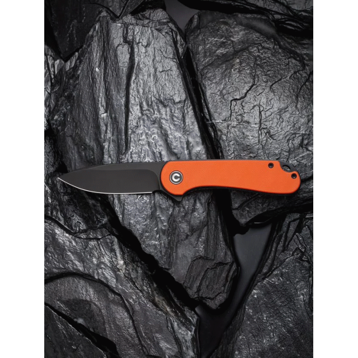Couteau CIVIVI Elementum Orange Lame Acier D2 Black Manche G-10 IKBS Clip CIVC907Y- Livraison Gratuite
