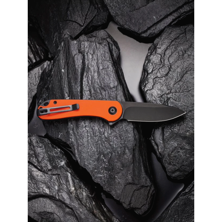 Couteau CIVIVI Elementum Orange Lame Acier D2 Black Manche G-10 IKBS Clip CIVC907Y- Livraison Gratuite