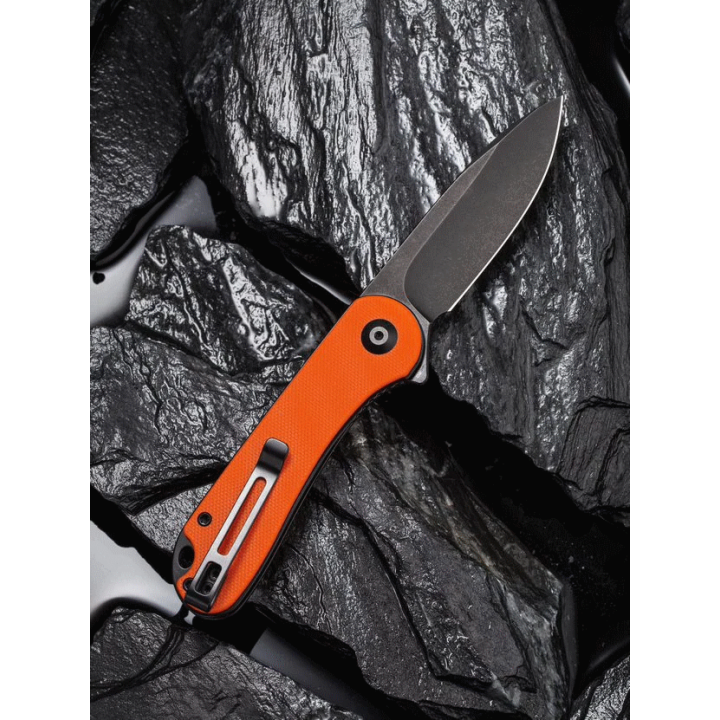 Couteau CIVIVI Elementum Orange Lame Acier D2 Black Manche G-10 IKBS Clip CIVC907Y- Livraison Gratuite