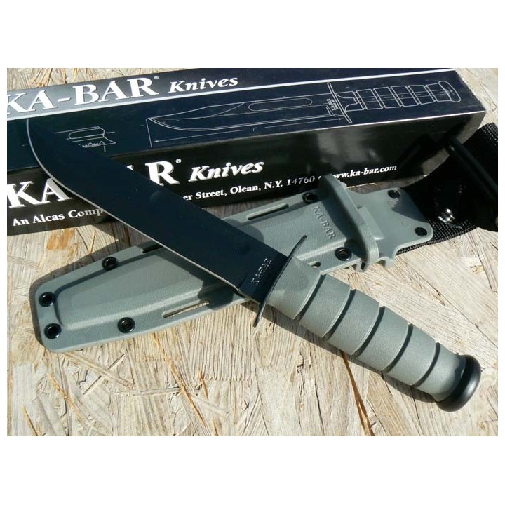 Couteau Ka-Bar Fighting Knife Green Acier Carbone 1095 Manche Kraton Made In USA KA5011 - Livraison Gratuite