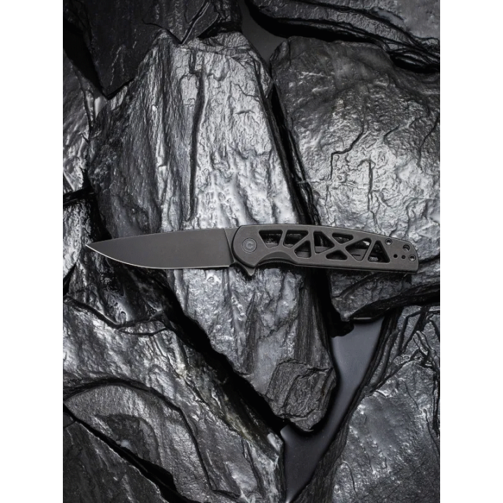Couteau Civivi Perf Black Lame Acier Nitro-V Manche Acier Roulement IKBS Framelock Clip CIVC20006B - Livraison Gratuite