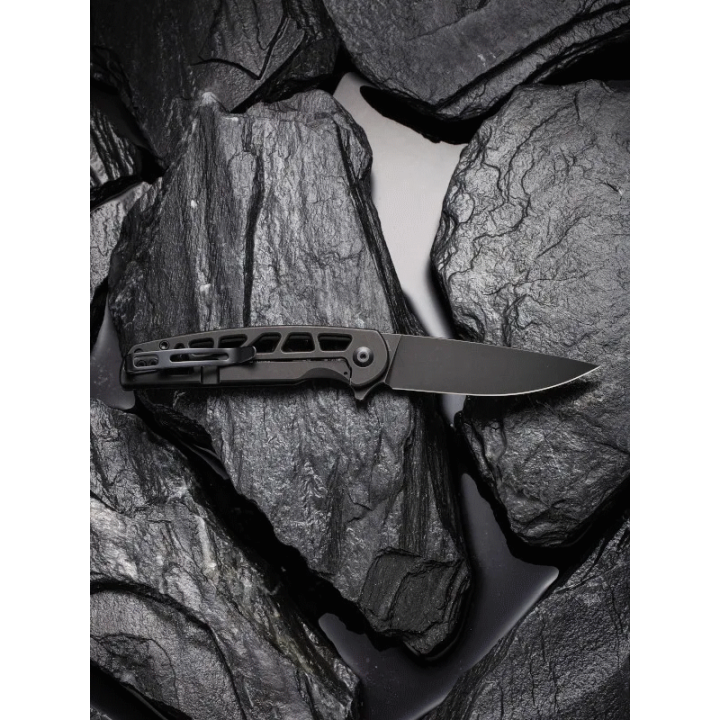 Couteau Civivi Perf Black Lame Acier Nitro-V Manche Acier Roulement IKBS Framelock Clip CIVC20006B - Livraison Gratuite