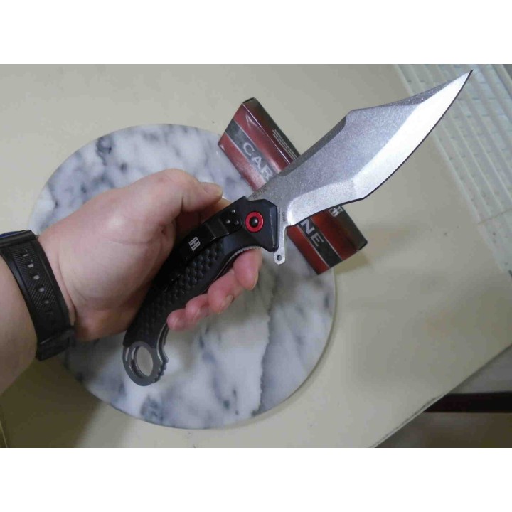 Gros Couteau Karambit A/O Lame Acier 440 Manche Plastique Linerlock Clip Rough Rider RR2192 - Livraison Gratuite