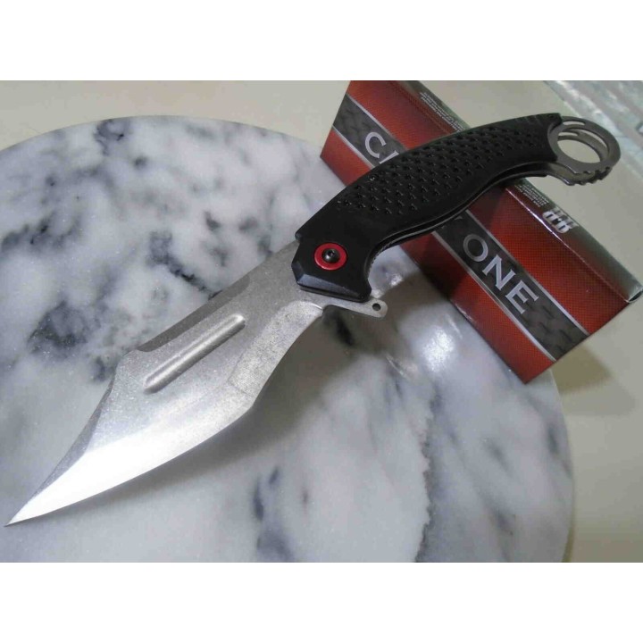 Gros Couteau Karambit A/O Lame Acier 440 Manche Plastique Linerlock Clip Rough Rider RR2192 - Livraison Gratuite