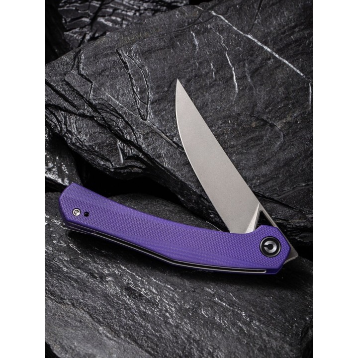 Couteau CIVIVI Lazar Purple Lame Acier 10Cr15CoMoV Manche G10 Bearings Liner Loc CIVC200132 - Livraison Gratuite