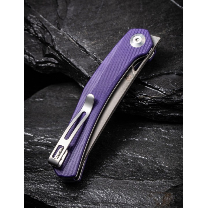 Couteau CIVIVI Lazar Purple Lame Acier 10Cr15CoMoV Manche G10 Bearings Liner Loc CIVC200132 - Livraison Gratuite