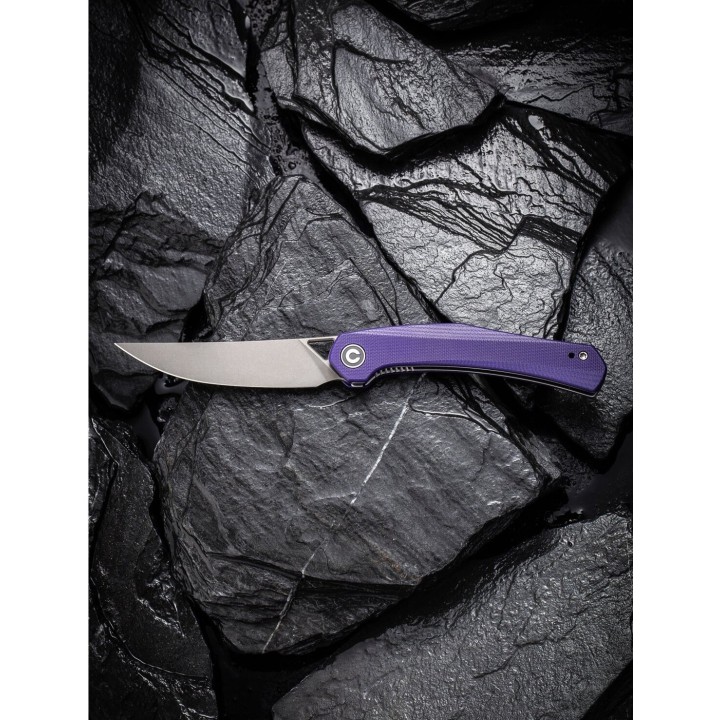 Couteau CIVIVI Lazar Purple Lame Acier 10Cr15CoMoV Manche G10 Bearings Liner Loc CIVC200132 - Livraison Gratuite