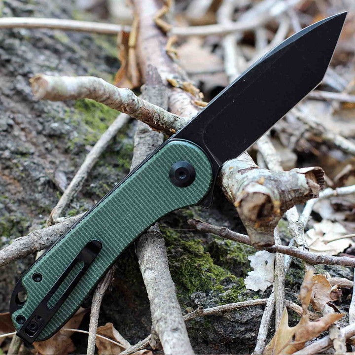 Couteau Civivi Elementum Tanto Green Lame Acier D2 Manche Micarta IKBS Linerlock Clip CIVC907TE - Livraison Gratuite