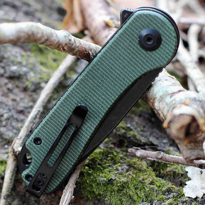 Couteau Civivi Elementum Tanto Green Lame Acier D2 Manche Micarta IKBS Linerlock Clip CIVC907TE - Livraison Gratuite