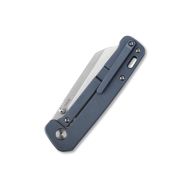 Couteau QSP Knife Penguin Ti Blue Lame Acier 154CM Manche Titane IKBS Framelock Clip QS130R - Livraison Gratuite