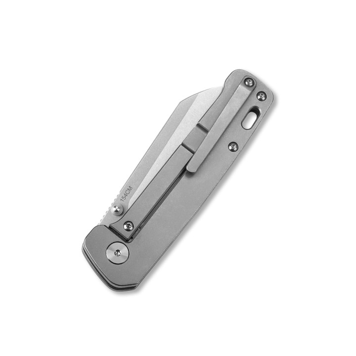 Couteau QSP Knife Penguin Ti Gray Lame Acier 154CM Manche Titane IKBS Framelock Clip QS130Q - Livraison Gratuite