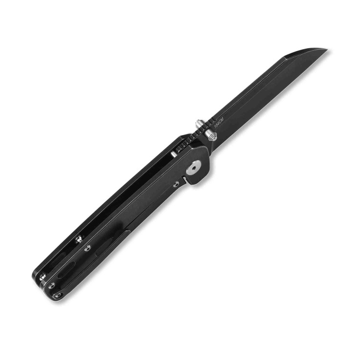 Couteau QSP Penguin Ti Black Lame Acier 154CM Manche Titane IKBS Framelock Clip QS130O - Livraison Gratuite