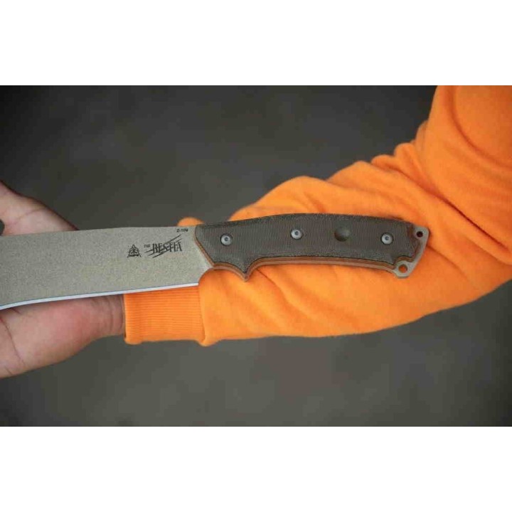 Machette Kukri TOPS Knives The Bestia Lame Acier Carbone 1095 Manche Micarta Etui Kydex USA TPTBST01 - Livraison Gratuite