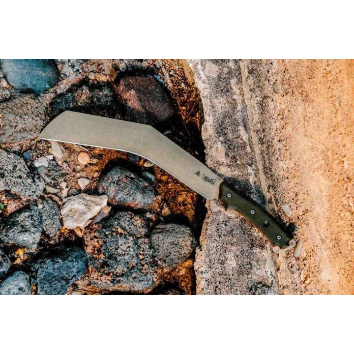 Machette Kukri TOPS Knives The Bestia Lame Acier Carbone 1095 Manche Micarta Etui Kydex USA TPTBST01 - Livraison Gratuite