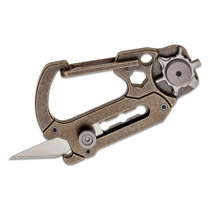 Couteau Mousqueton CIVIVI Polymorph Bronze Carabiner Lame Acier 9Cr18MoV Manche Titane CIVC200452 - Livraison Gratuite