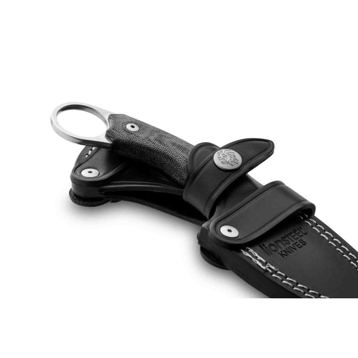 Couteau Karambit LionSteel H1 Lame Acier M390 Manche Black Micarta Etui Cuir Made Italy LSTH1GBK - Livraison Gratuite