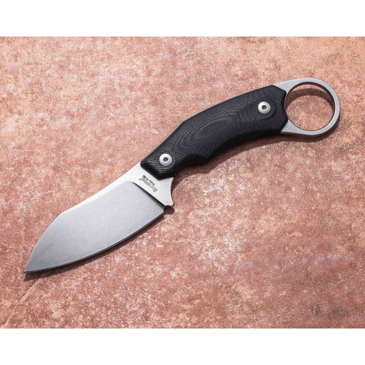 Couteau Karambit LionSteel H1 Lame Acier M390 Manche Black Micarta Etui Cuir Made Italy LSTH1GBK - Livraison Gratuite