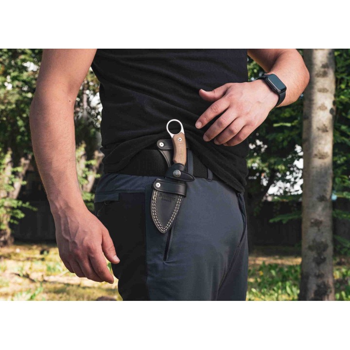 Couteau Karambit LionSteel H2 Lame Acier M390 Manche Black Micarta Etui Cuir Made Italy LSTH2CVN - Livraison Gratuite