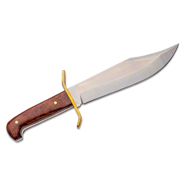 Couteau Bowie Bear & Son Cocobolo Gold Rush Lame Acier 12C27M Manche Bois Etui Cuir Made In USA BCCB0034 - Livraison Gratuite