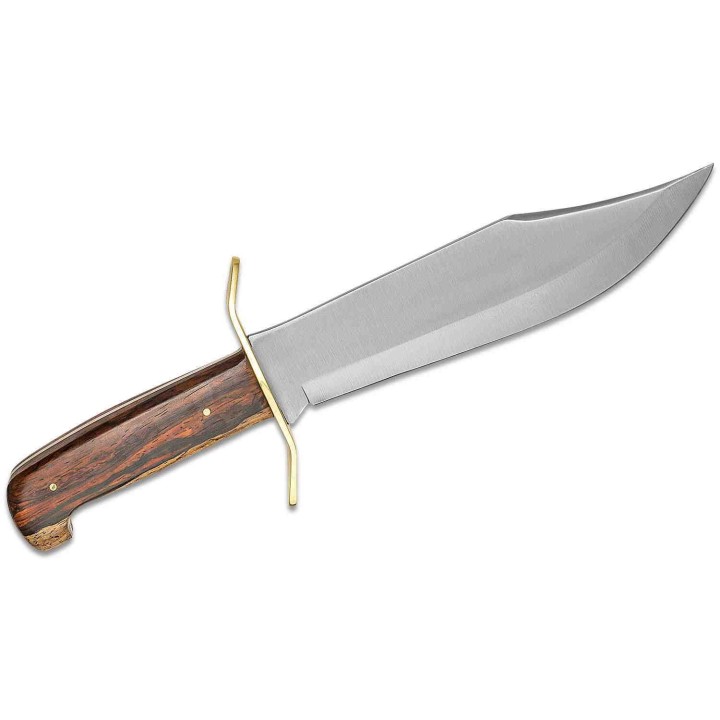 Couteau Bowie Bear & Son Cocobolo Gold Rush Lame Acier 12C27M Manche Bois Etui Cuir Made In USA BCCB00 - Livraison Gratuite