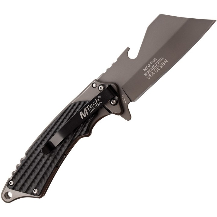 MTA1186GY Couteau MTech Butcher A/O Lame Acier 3Cr13 Manche G10 Linerlock Clip - Livraison Gratuite