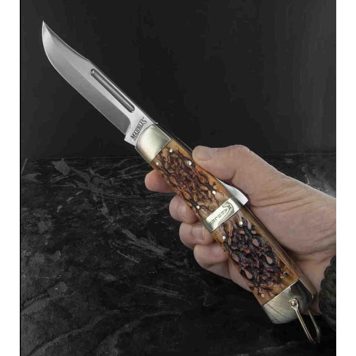 Couteau Marbles Big Ole Lockback Manche Os Lame Acier Inox MR601 - Livraison Gratuite
