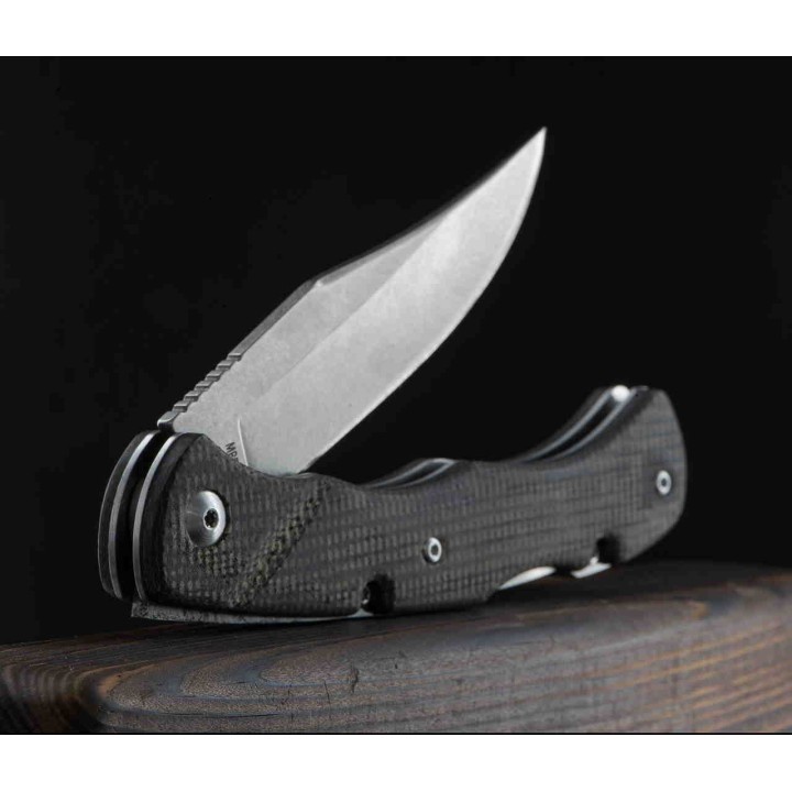 Couteau Marbles Brown Linen Micarta Lame Acier 440 Lockback Etui Nylon MR585 - Livraison Gratuite
