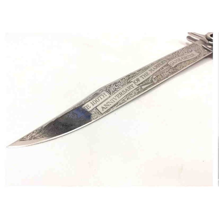 Couteau de Chasse Dague à la d'Estaing MARBLES Acier 440 Manche OS Etui Nylon MR312 - Livraison Gratuite