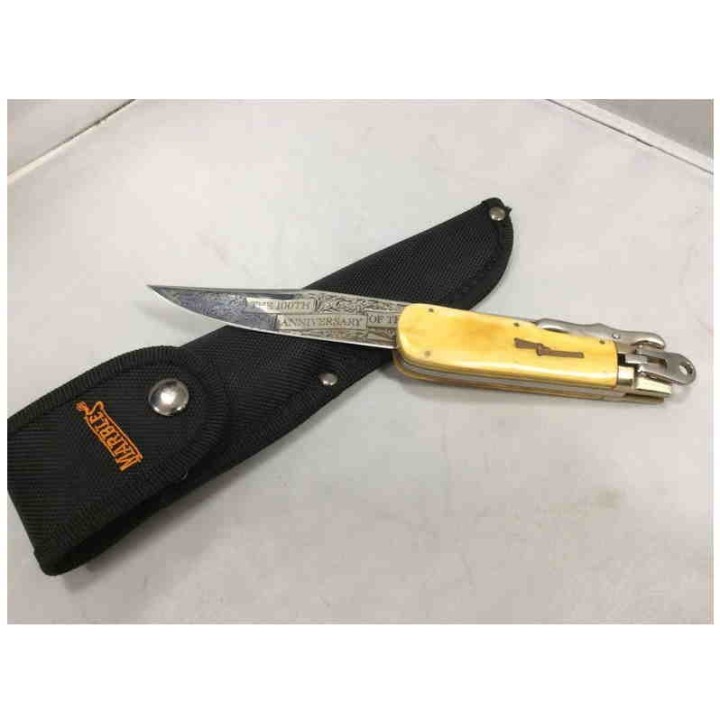 Couteau de Chasse Dague à la d'Estaing MARBLES Acier 440 Manche OS Etui Nylon MR312 - Livraison Gratuite