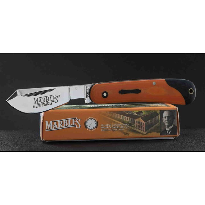 Couteau Marbles Cotton Sampler Orange Manche G10 Lame Acier 440 MR597 - Livraison Gratuite