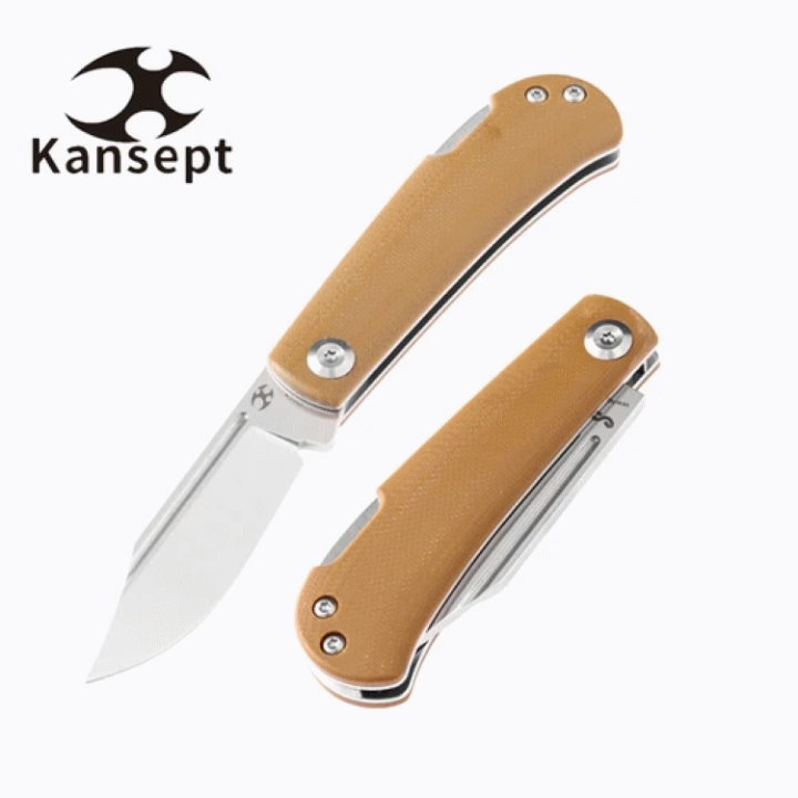 Couteau Kansept Wedge Brown Manche Micarta Lame Acier 154CM Lockback KT2026B9 - Livraison Gratuite